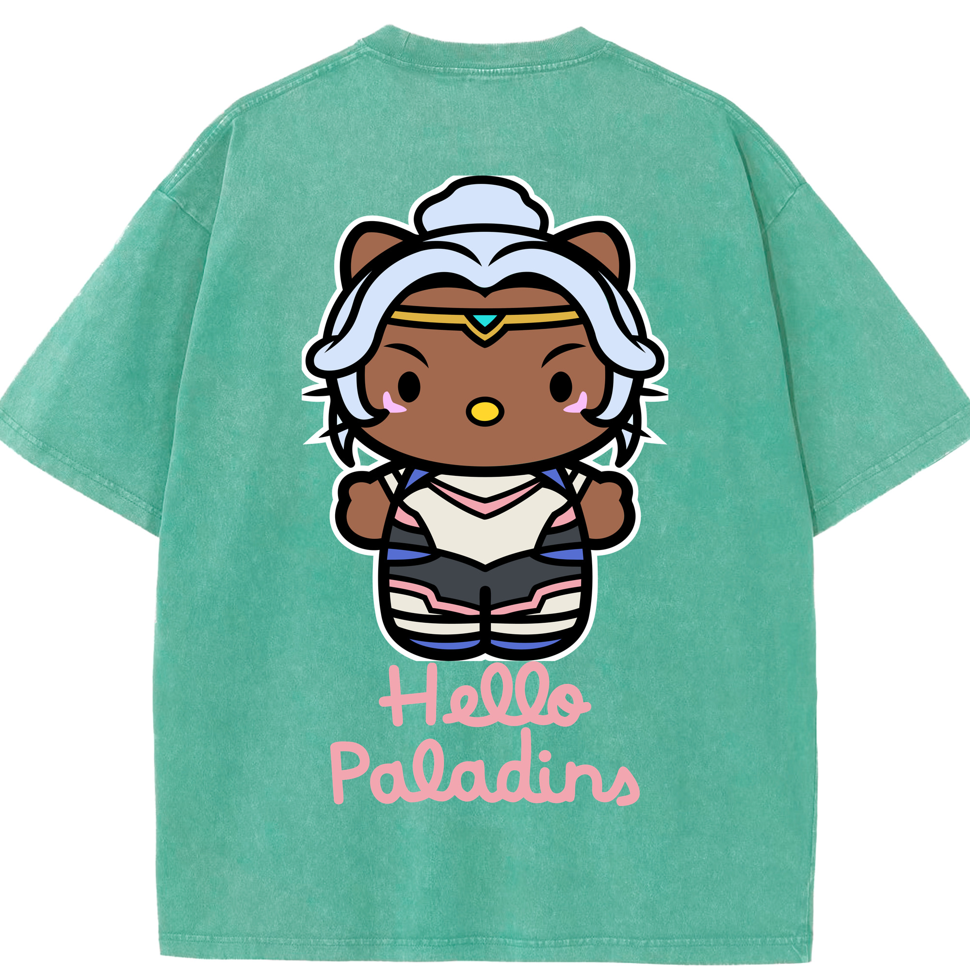 （画像用） Hello Kitty ハローキティ 綿100% ヴィンテージ風 半袖Tシャツ（背面プリント）